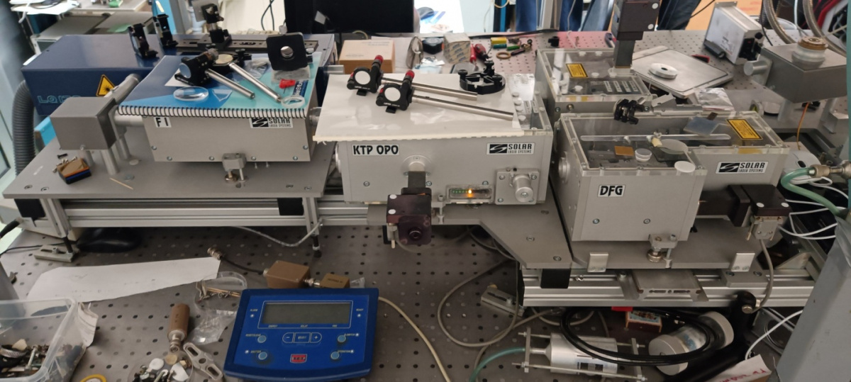 Наносекундная перестраиваемая лазерная система среднего ИК диапазона (Nd:YAG + ПГС)