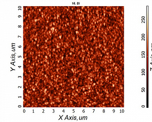 Рис. 2. АСМ изображение поверхности «черного» кремния