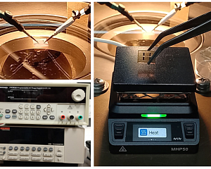 Измерение  вольтамперных  характеристик  тонкопленочных  структур в контролируемой  инертной атмосфере перчаточного ящика Torun-2GBS-OP